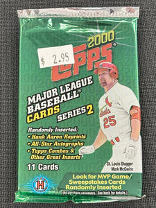 2000 Topps Series 2 Baseball Hobby Pack