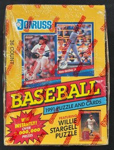 1991 Donruss Baseball Series 1 Wax Box