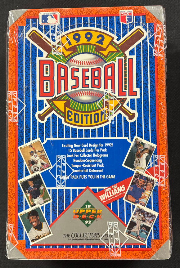 1992 Upper Deck Baseball Wax Box