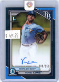 Yoniel Curet Bowman Chrome - Prospect Autographs Blue Refractors CPA-YCU