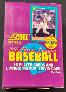 1991 Score Baseball Series 2 Hobby Box