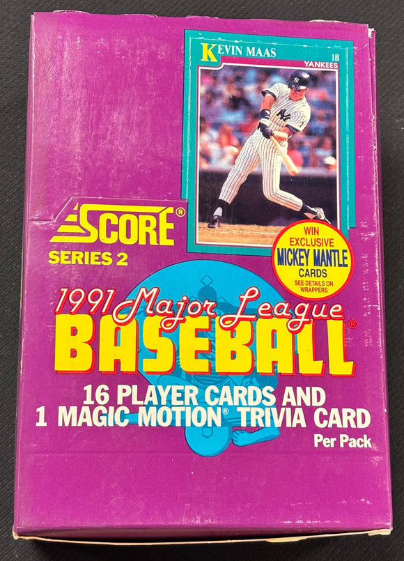 1991 Score Baseball Series 2 Hobby Box