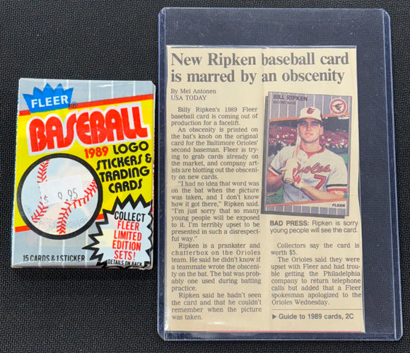 1989 Fleer Baseball ERROR Pack