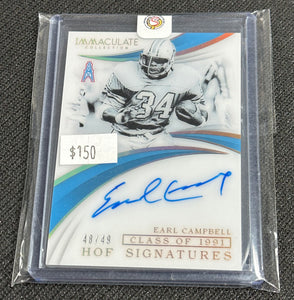 2019 Immaculate Earl Campbell Auto /49