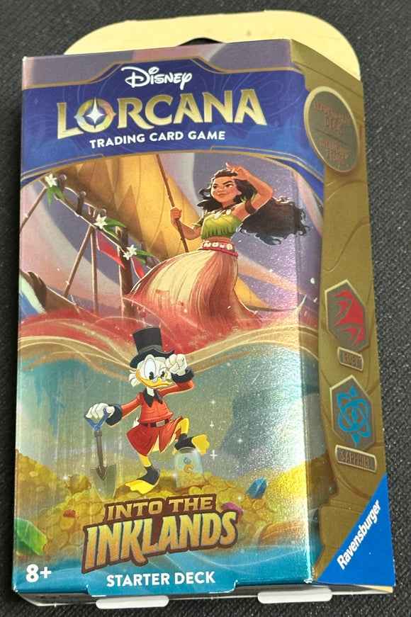 Disney Lorcana Into the Inklands Ruby & Sapphire Starter Deck (Moana & Scrooge McDuck)
