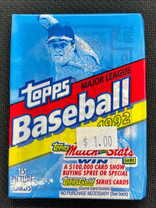 1992 Topps Baseball Wax Pack