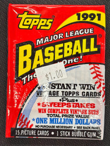 1991 Topps Baseball Wax Pack