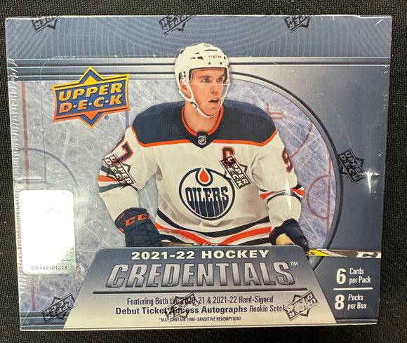 2021-22 Upper Deck Credentials Hockey Hobby Box