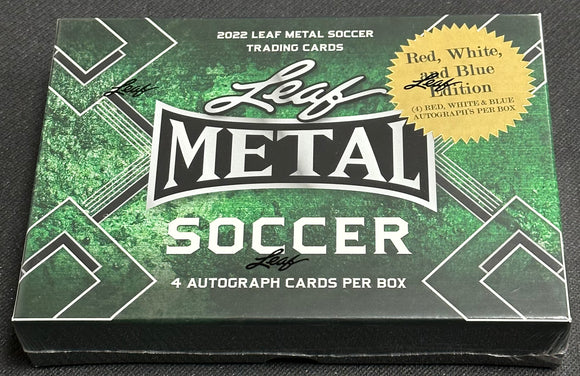 2022 Leaf Metal Soccer Red, White and Blue Hobby Box