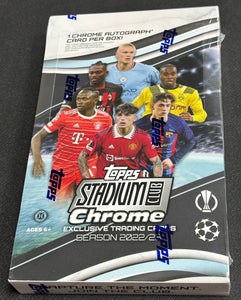 2022-23 Topps Stadium Club Chrome UEFA Club Competitions Soccer Hobby Box