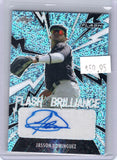 Jasson Dominguez Leaf - Flash of Brilliance Autographs Platinum Blue FB-JD1