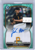 Zander Mueth Bowman - Chrome Prospect Autographs Aqua Lava Refractor CDA-ZM